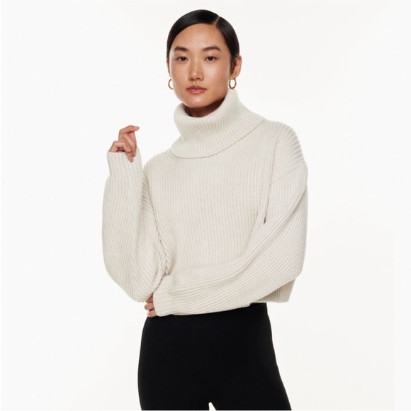 Aritzia BABATON GUELL Chucky Crop Turtleneck Sweater Cream Size XS - Picture 1 of 8
